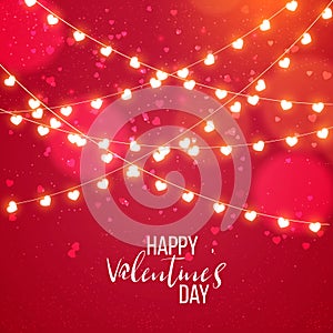 Happy valentines day and weeding design elements. Vector illustration. Pink Background With Ornaments, Hearts. Doodles and curls.