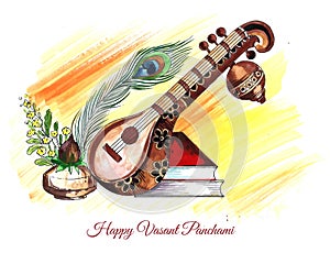 Happy vasant panchami celebration card background