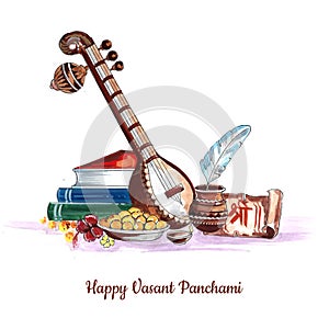 Happy vasant panchami indian festival background