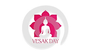 Happy vesak day or buddha purnima logo design