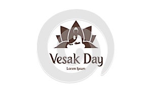 Happy vesak day or buddha purnima logo design