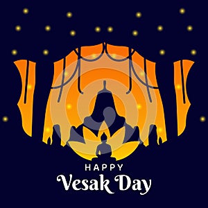 happy vesak day, greeting card and poster design for vesak day. Vesak Day is a holy day for Buddhists