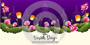 happy vesak day horizontal background photo