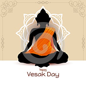 Happy Vesak day or mahavir jayanti background with lord buddha