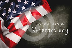 Feliz veteranos Americano bandera 