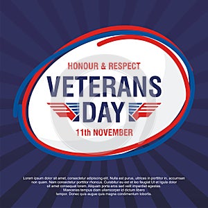 Happy Veterans Day background template design