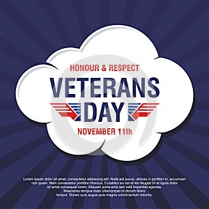 Happy Veterans Day background template design