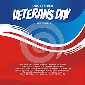 Happy Veterans Day background template design