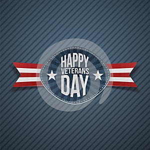 Happy Veterans Day greeting Emblem