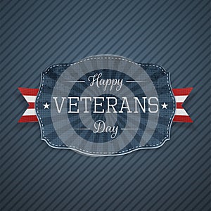 Happy Veterans Day greeting Label