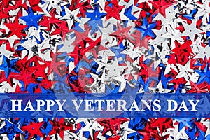 Happy Veterans Day greeting with stars