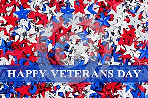 Happy Veterans Day greeting with stars photo