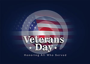 Happy veterans day USA. 3d flag. vector illustration design