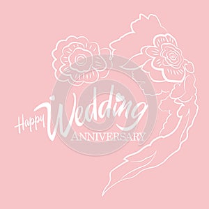 Happy wedding anniversary vector art