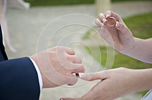 Happy wedding wedding rings betrothal photo