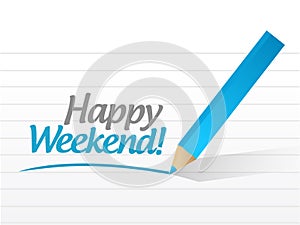 Happy weekend message illustration design