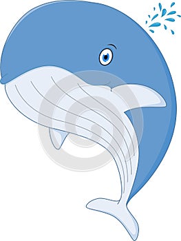 Happy whale cartoon