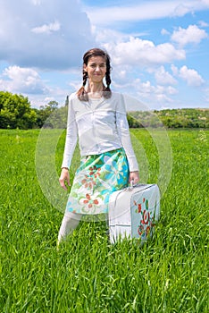 Happy woman in anticipation of the travel