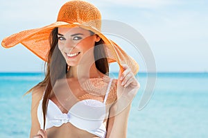 Happy Woman At Beach