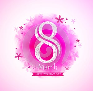 Happy woman day vector greeting design in march 8