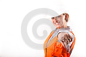 Happy woman engineer