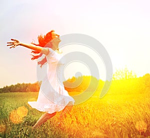 Happy Woman Enjoying Nature