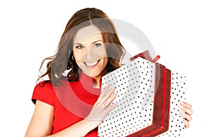 Happy woman with gift box