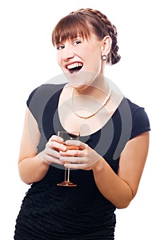Happy woman with glass