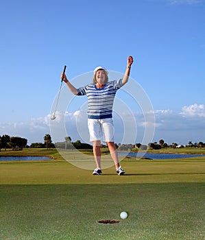 Happy woman Golfer