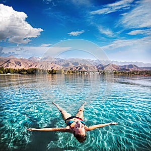 Happy Woman in lake