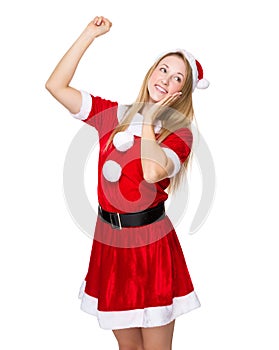 Happy woman with x mas dress