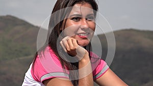 Happy Woman With Mountain Vista