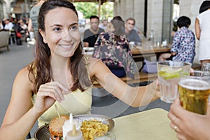 happy woman during picnic time