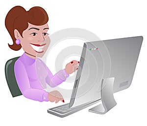 Happy Woman searching the internet