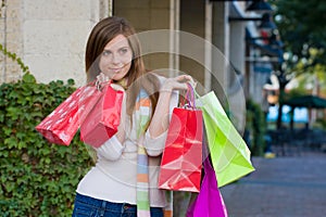 Happy Woman Shopping