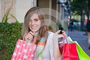 Happy Woman Shopping