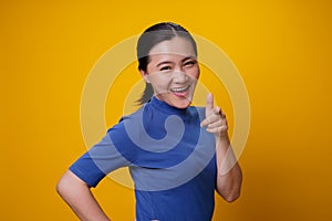 Happy woman showing toothy smile