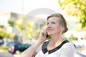 Happy Woman Talking on a Phone
