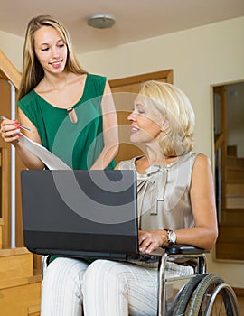 Happy woman in wheelchair