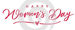 Happy Womans Day March 8 elegant calligraphy banner