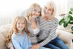 Happy women generation: granny, mother and daughter