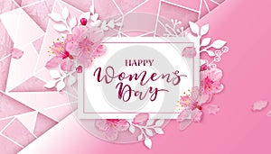 Happy women s day. 8 March with flowers