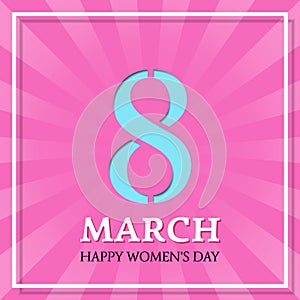 Happy Women`s Day, 8 March. Vector. Greeting card.