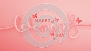 Happy Women`s Day blended interlaced creative hand lettering