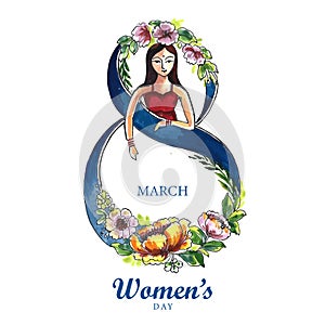 Happy women`s day celebrations 8march concept card design