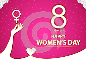 Happy Women's Day elegence greeting for 8th March celebration