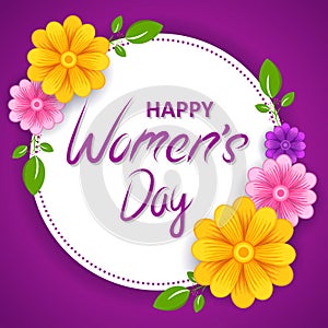 Happy Women's Day elegence greeting for 8th March celebration