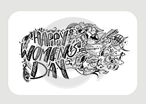 Happy Women`s Day greeting card design.