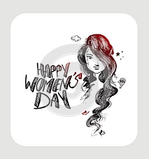 Happy Women`s Day greeting card design.