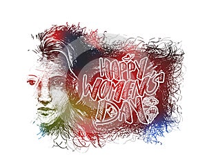 Happy Women`s Day greeting card design.